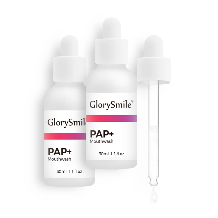 

2021 Advanced Glory Smile PAP Formula Teeth Whitening Mouthwash 30ML Mouth Serum Private Label Home Use, Dazzling white