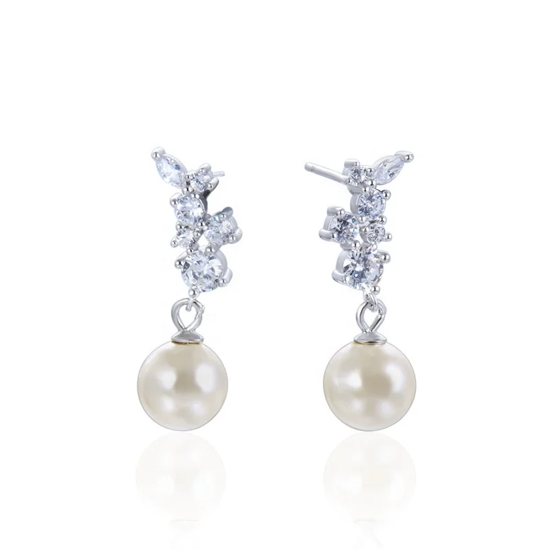 

ADELANTE New Design for Multi Scenes 925 Silver Pearl Zircon Women Drop Earrings