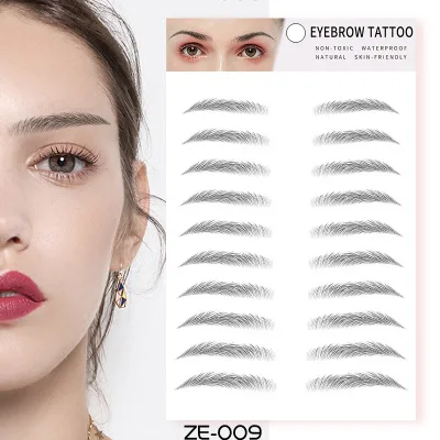 

amazons online Women Popular New Designs Waterproof Cosmetic Face Makeup Temporary Fake 6D/ 4D/ 3D Eyebrow Tattoo Stickers, Black/ brown/ colourful