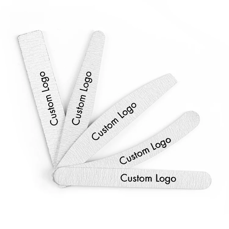 

Professional 80/100/150/180/240 Grit Zebra Disposable OEM Customized Print Personal Logo Manicure Set Nail File, White