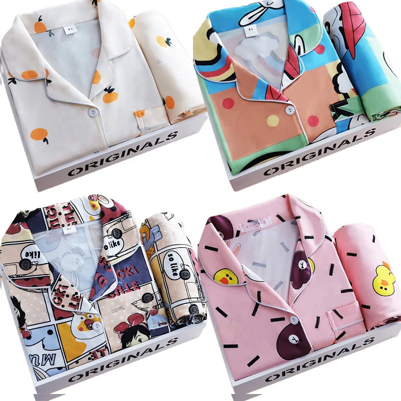 

Home essential pajamas women's two-piece long sleeve trousers cute suit factory wholesale cross-border clothing ladies pyjamas