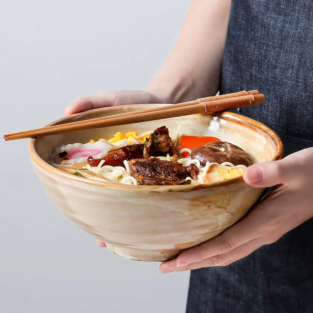 

Factory direct wholesale kitchen ceramic unique rice bowls for fruit salad and porcelain japanese noodle ramen bowl