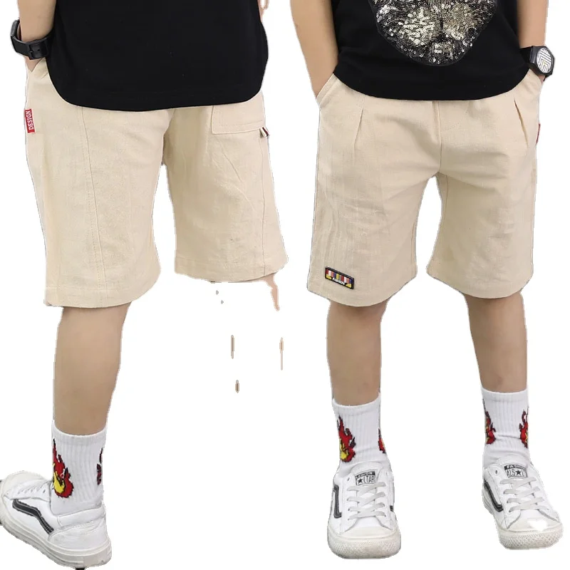 

Boy Kids Short Pants Summer Casual Solid Color Shorts Korean Style Pure Cotton Mid Waist Trousers Thin Type Clothing