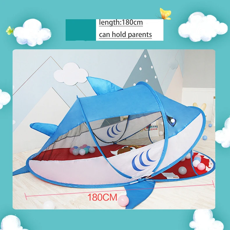 Kids Playing House Shark Tent Open In A Second Portable Folding Buy Kids Shark Tent Portable