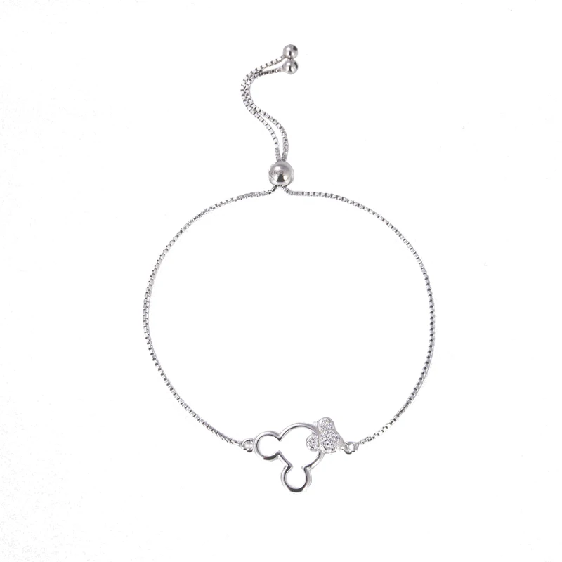 

High Quality wholesale 925 fashion silver Jewelry Adjustable Mickey Mouse Bracelet