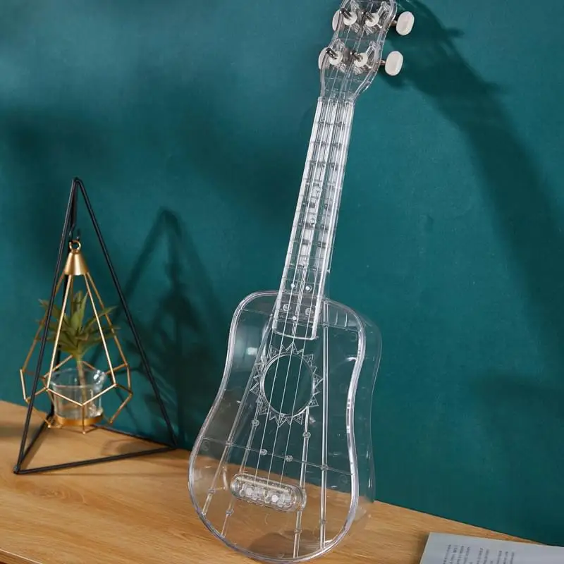 

brass musical instrument best brand mini 21inch ukulele for kids, Blue,transparent,pink