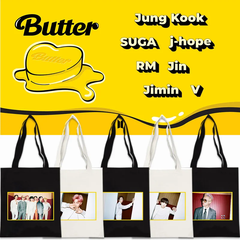 

Wholesale Bt21 Album Poster Printed Tote Bags Kpop Merchandise Bt21 Bag Pack For Girls, As picture