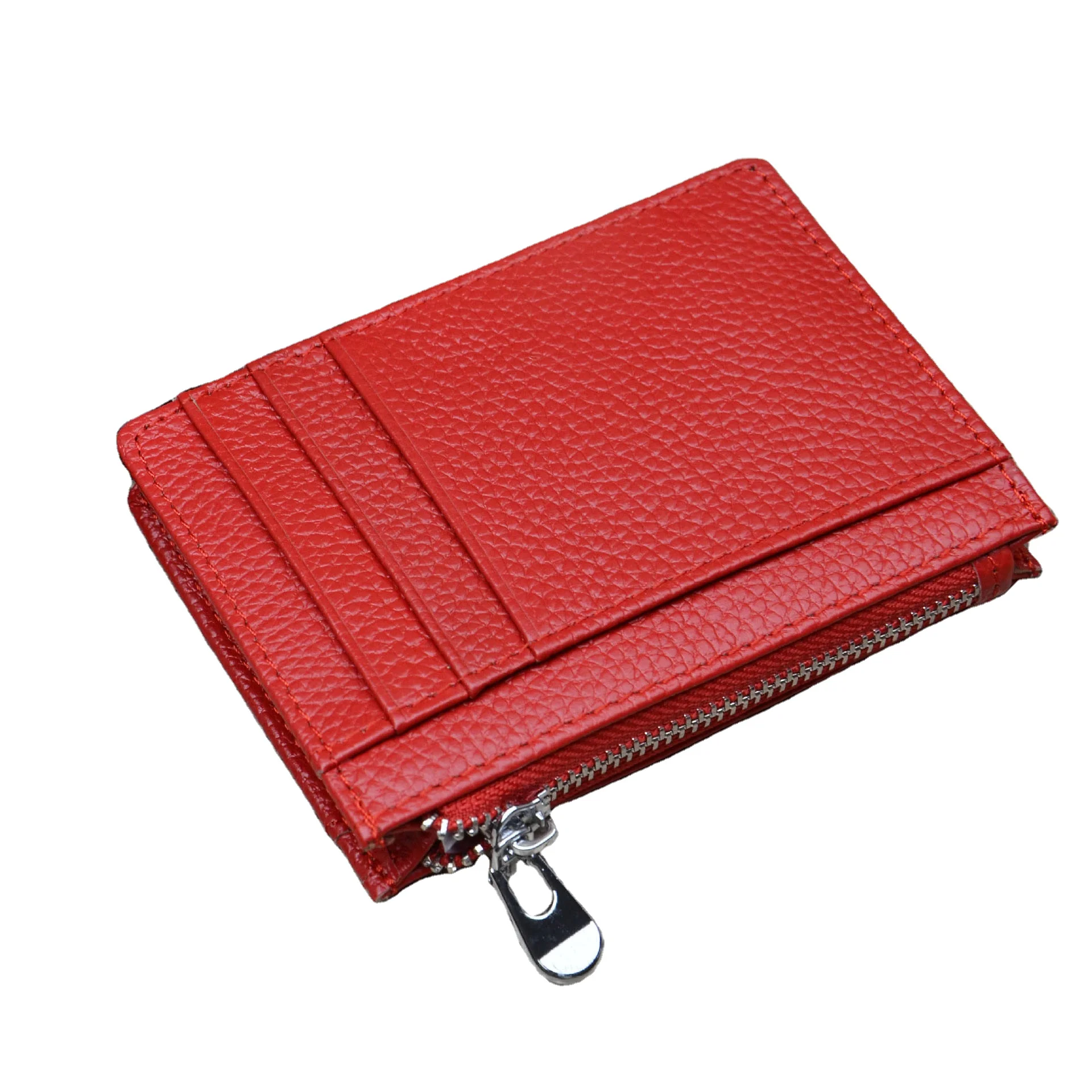 

genuine leather wider zipper card wallet more card slots credit card holder with for women men