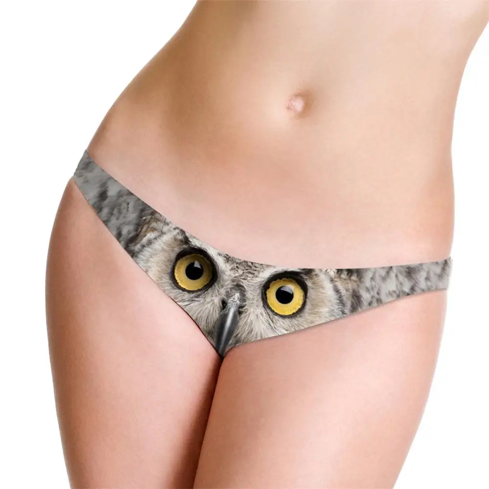 

Invisible Women Thongs G-strings Sexy Panties 3D Owl Pattern Low Waist V-string Lady Exotic Underwear Rragas Mujer
