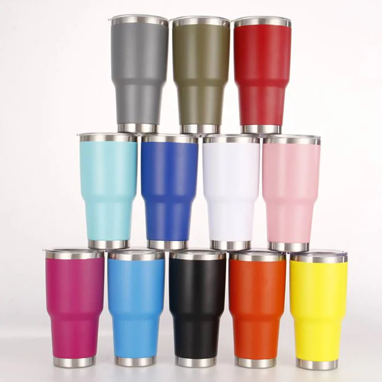 

30oz Stainless Steel Tumbler Vacuum Insulated Double Wall Travel Coffee Mug With Lid And Straw, Based pantone color number