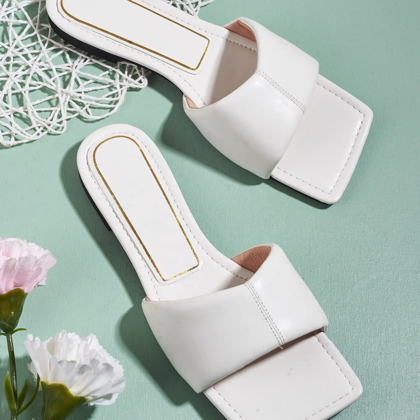 

2021 European&American summer new arrival women shoes fashion flat casual outdoor slippers high quality, Four colors or customized