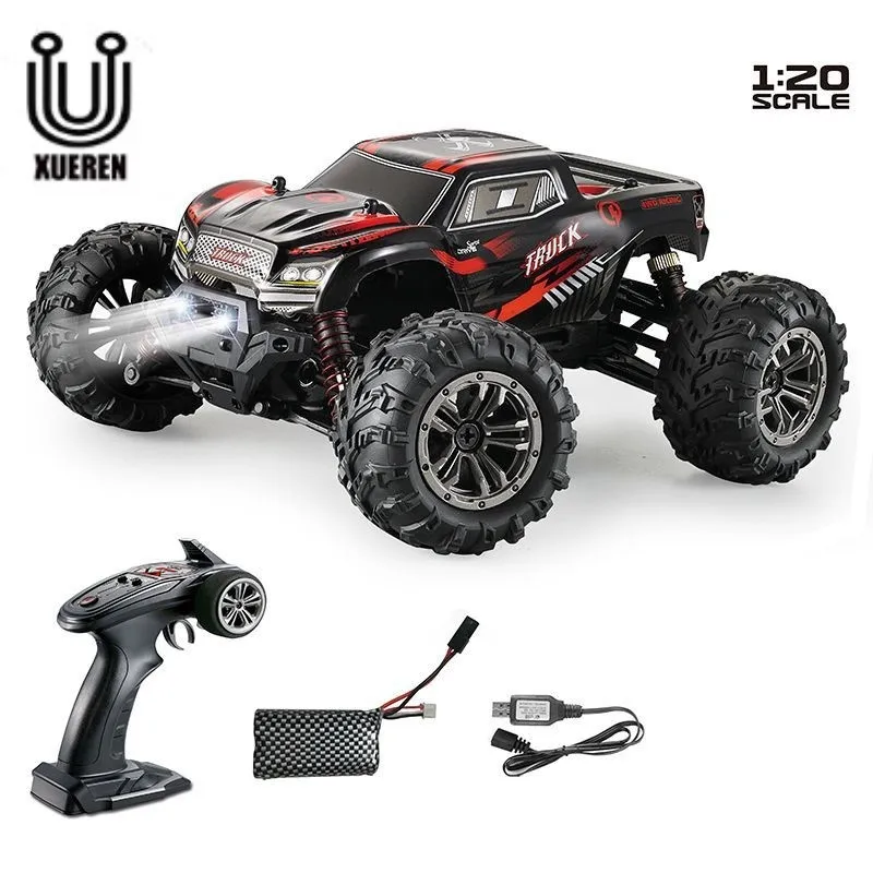 

New Arrival 9145 Rc Car 28km/h high speed Monster Truck 1/20 2.4G 4WD Outside Kids Electric RC Toys with Anti-Skid Tire, Red/green