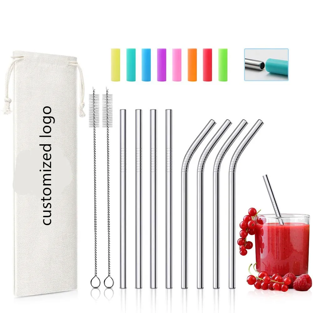 

2020 Top Seller Eco Friendly Metal Crack Stainless Steel Straws, Customized