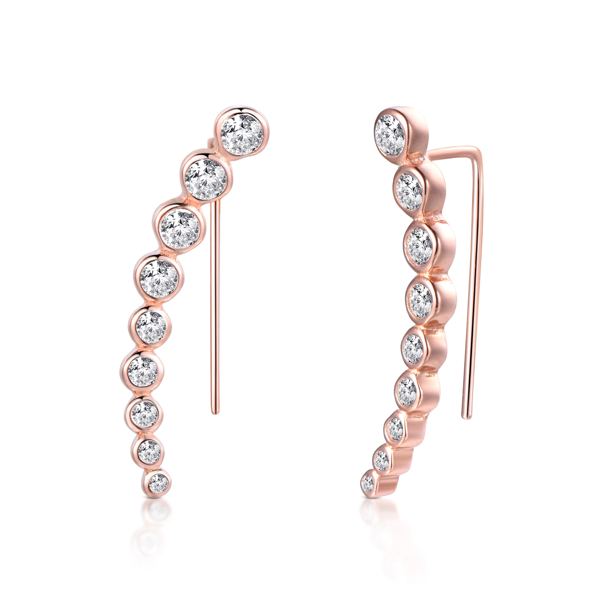 

African Bamboo CZ 14K Gold 14K Silver Bar Stud Earrings Fashion Earrings Women Hoops Earrings Jewelry/Stud Earrings/Earrings