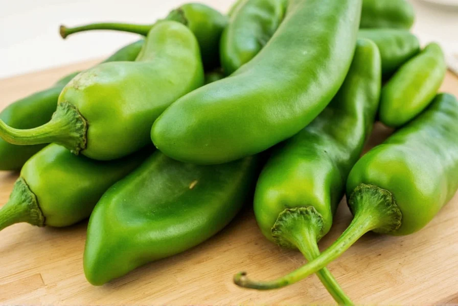 Green pepper on cutting board