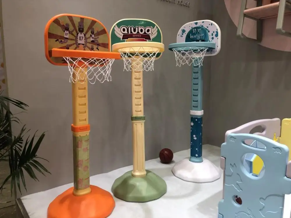 Children Plastic Indoor Adjustable Basketball Hoop Stand Toddler