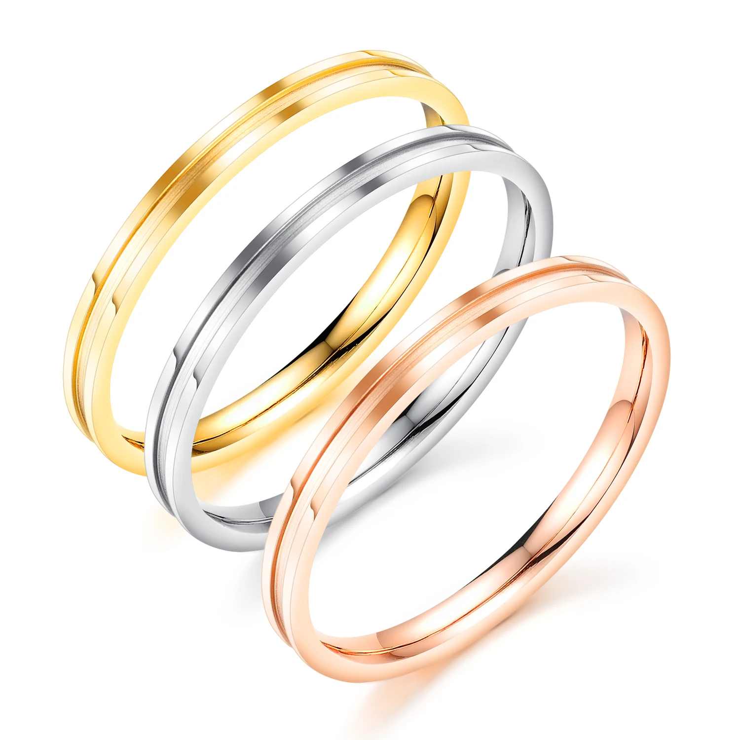 

Wholesale Women Engagement Cubic Zirconia Eternity Wedding Jewelry Ring 316L Stainless Steel Ring GJ684