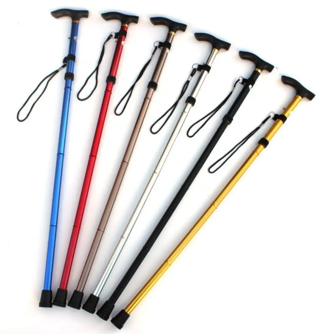 

Folding cane aluminum alloy four-section telescopic folding non-slip cane adjustable cane trekking pole for the elderly, Customized color