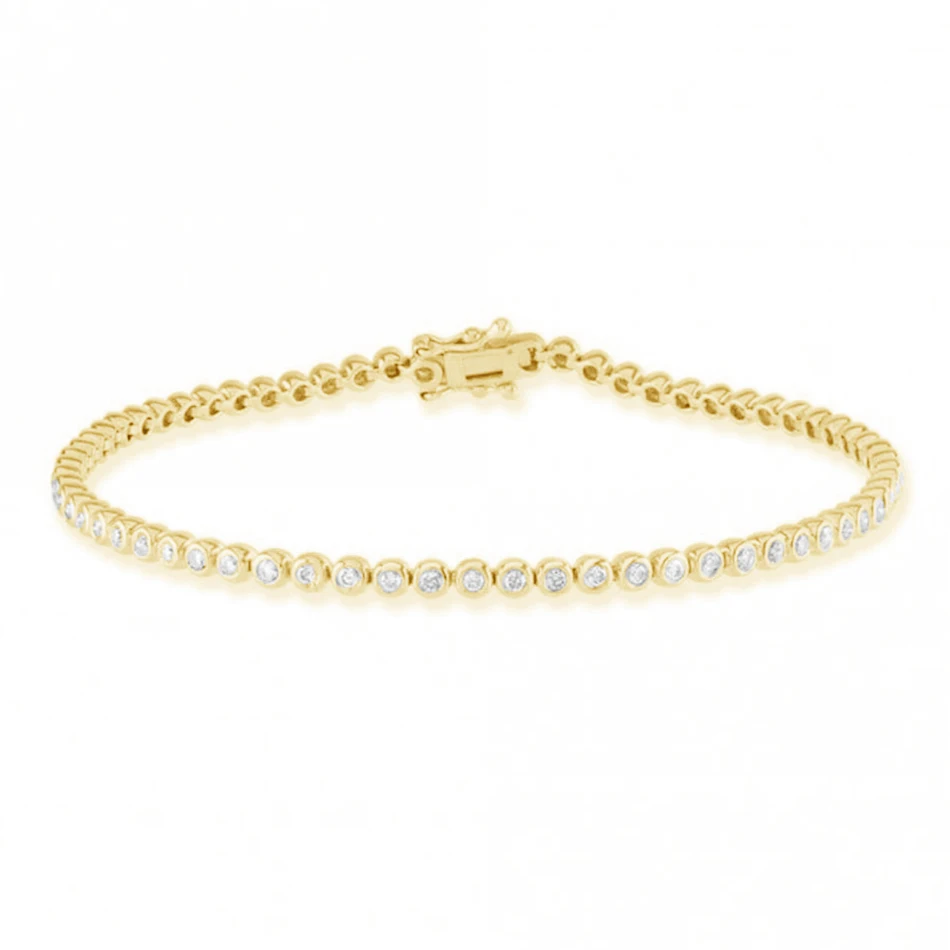 

Fine Jewelry 925 Sterling Silver Wholesale 18K Gold Plated Tennis Bracelet With Cubic Zircon For Women
