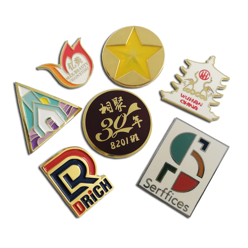 

wholesale badge bronze name bright balloon die cut cute custom metal badge