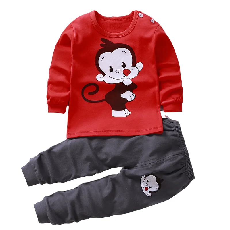 

Factory Wholesale Children's Spring And Autumn Cotton Underwear Suits Boys And Girls Soft Pajamas, As picture