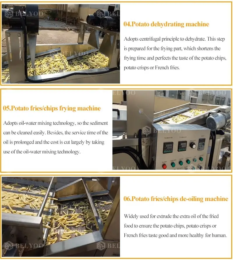 1003000kg/h Kfc Snack Potato French Fries Making Machine Frozen Finger