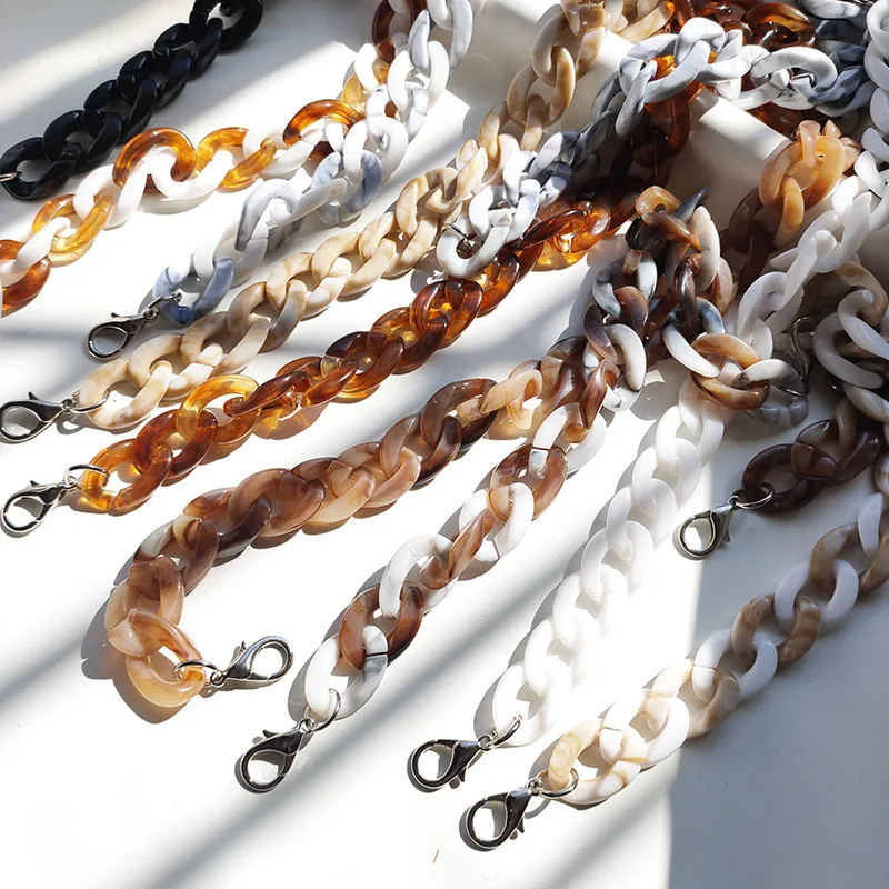 

ZONESIN Wholesale Vintage Acrylic Handbag Purse Chain Strap Resin Chain For Bag, 8 colors in stock