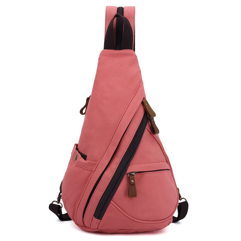 

Durable Canvas Sling Compact Crossbody Backpack Day Bag Custom Mini Sling Chest Bag for Men Women, Can be customized as your requirements