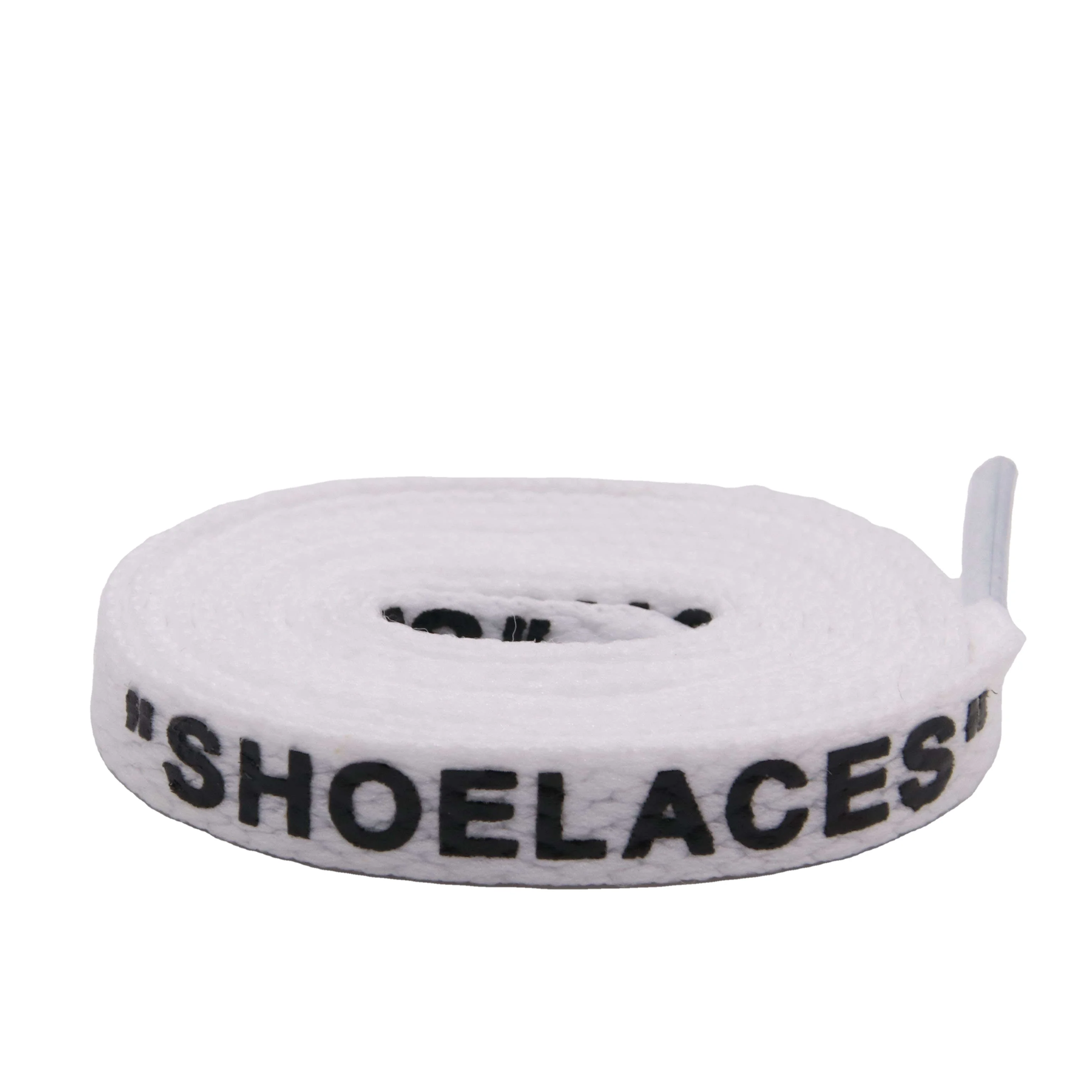 

Weiou Flat Polyester Printing Shoelaces Single-Head Printed "SHOELACES" Green Orange Black White Shoestring, Black white green and orange support customized color