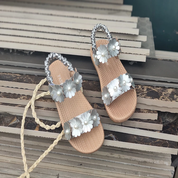 

Fashion children's sandals spring and summer 2021 new style fairy style wild Velcro little girl flat sandals female