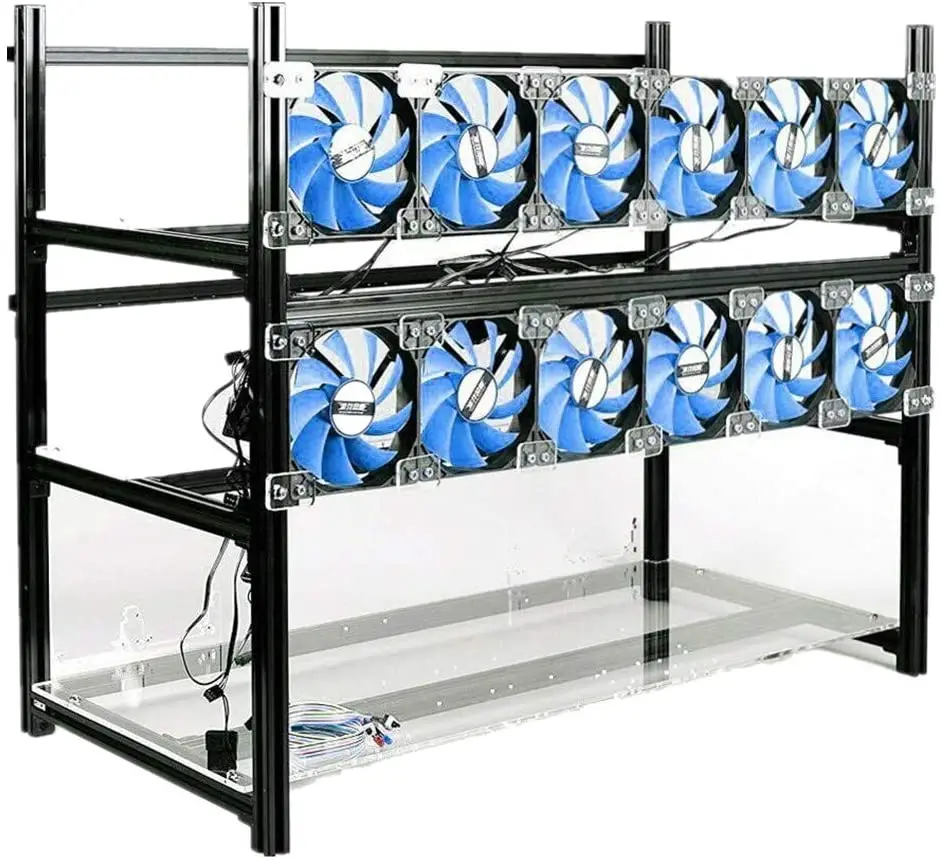 

Open Air Mining Frame Rig 14 GPU Stackable miner Case mining rig frame For ETH ZCash bitcoin