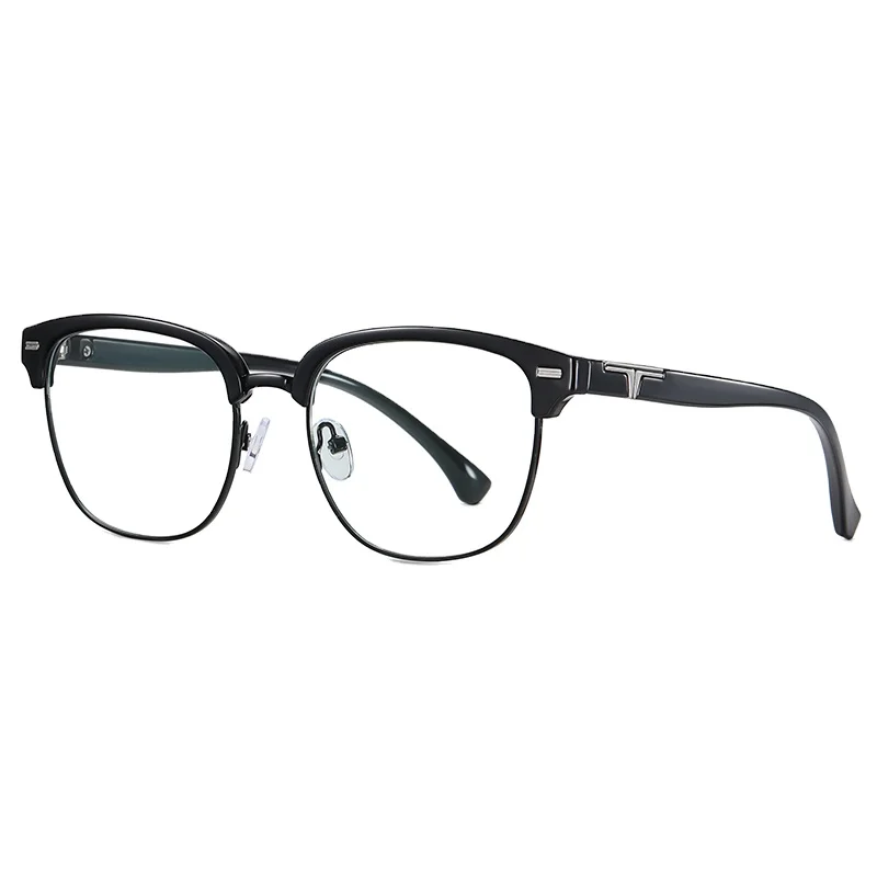

2021 Fashion Oblong Flat Oval Half-rim Anti Blue Light Glasses for Unisex, 5 colors