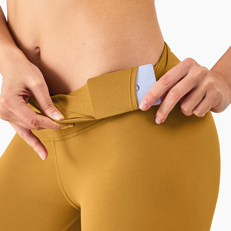 

Outer Wear High Waist Fitness Leggings Sexy Seamless Yoga Pants Leggings With Card Holder Pockets For Women, Yellow/army green/green/pink