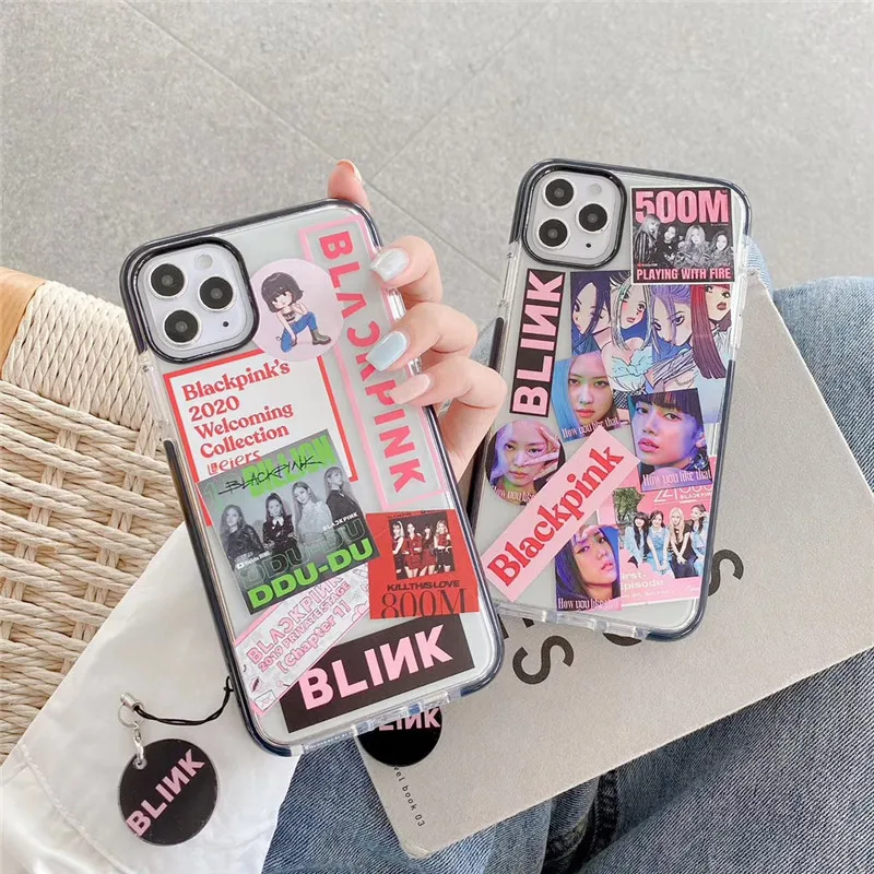 

blackpink same jennie for Apple iPhone11promax mobile phone case 7/8plus female X/XR blackpink phone case, Clear