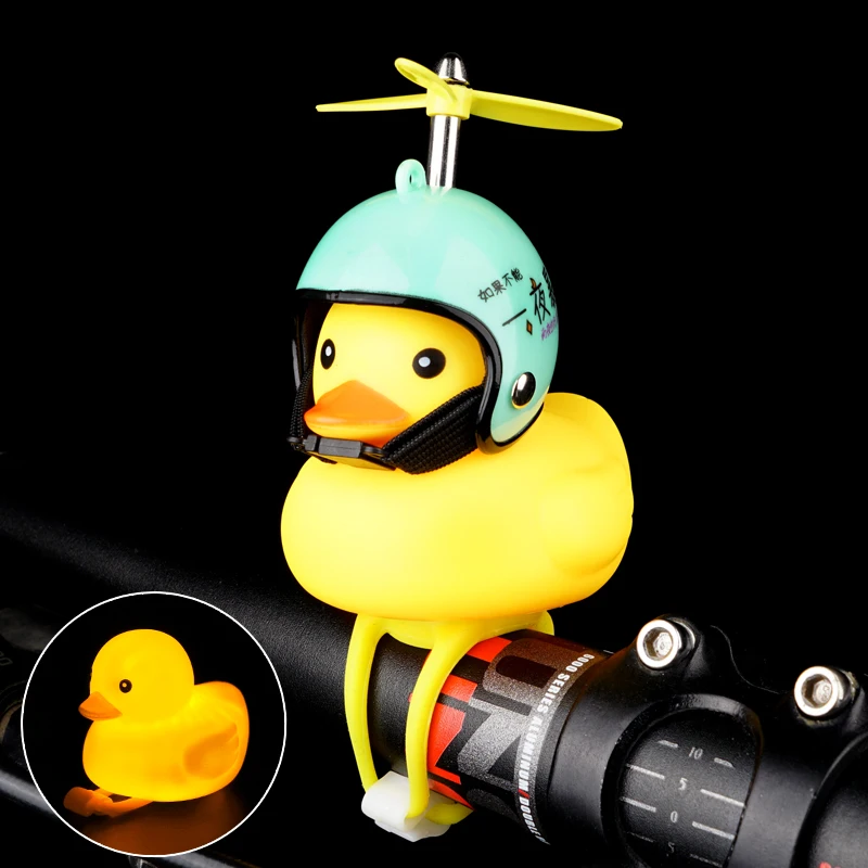 

Cycling Light Cute Little Yellow Duck Headlight Horn E-Bike Decoration Lamp Mini Helmet Bamboo Dragonfly Bicycle Accessories
