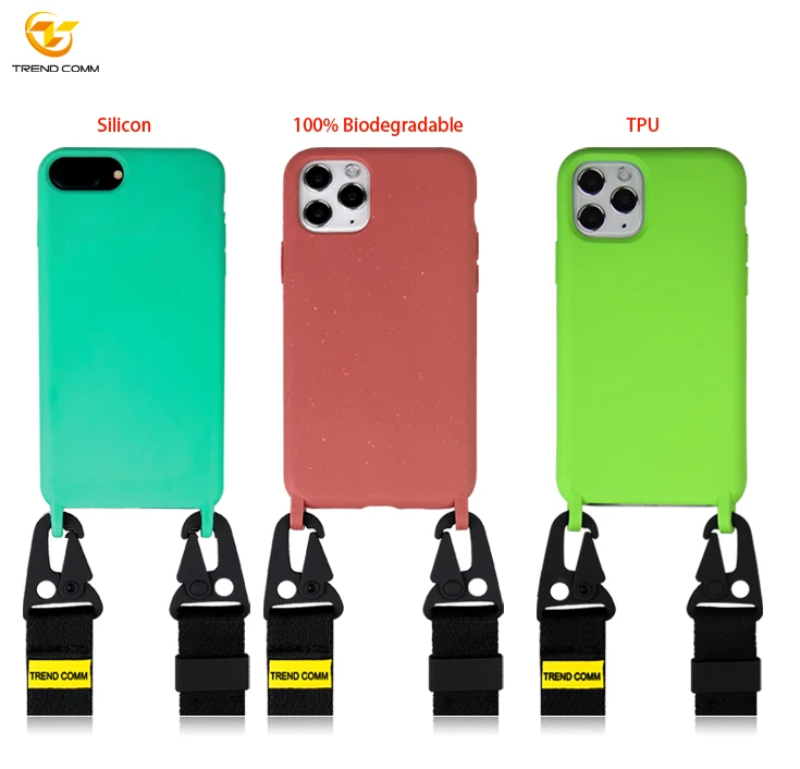 

For iPhone 11/12 Pro Max Custom Necklace Silicone Mobile Phones Compostable Case