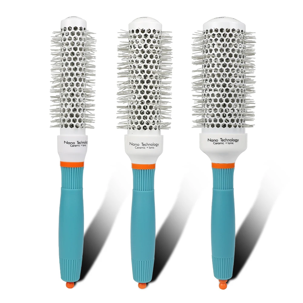

Amazon Private Label Anti-Static Roller Ionic Hair Brush for Blow Dry Nylon Bristle Ceramic Curly Hair Round Brush, Customized color