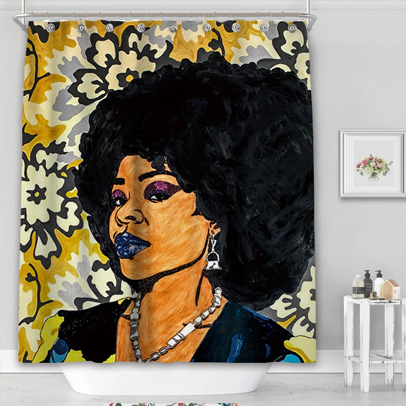 

African Black Women Girl Magic Shower Curtain