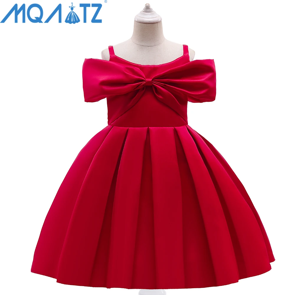 

MQATZ In Stock New Design Children Floral Party Gowns Little Girls Birthday Frocks Kids Wedding Dress, Pink,red,champagne ,green