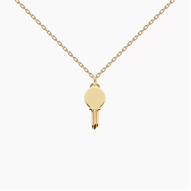 

Wholesale Trendy Lock Necklace Minimal Zircon Hip Hop Key Necklace for Women