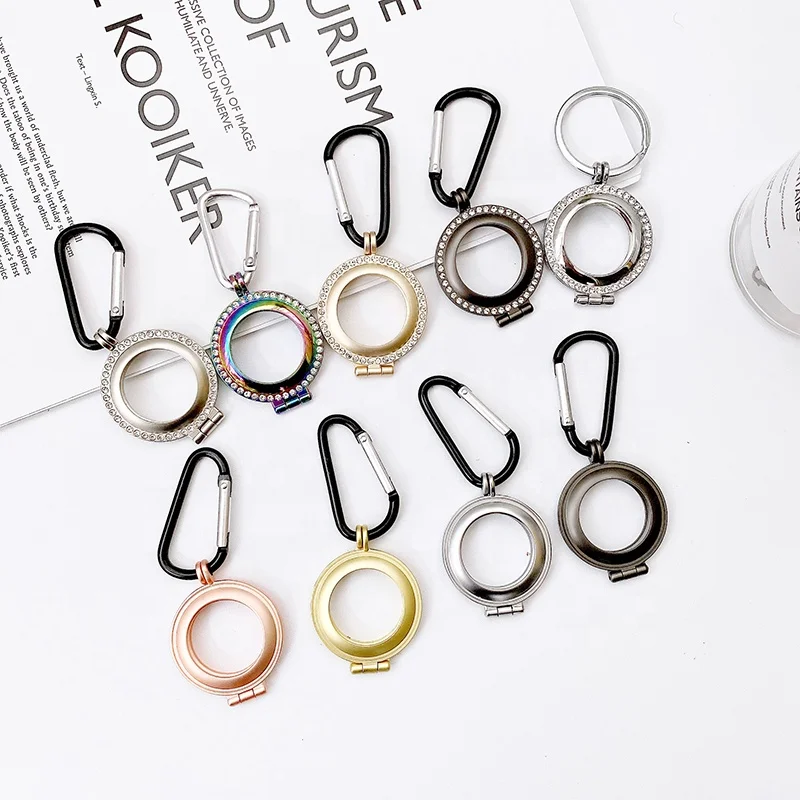 

New Anti-lost Artifact Locator Tracker with Carabiner Plating Alloy Diamond Cover for Apple Airtags Metal Protective Case