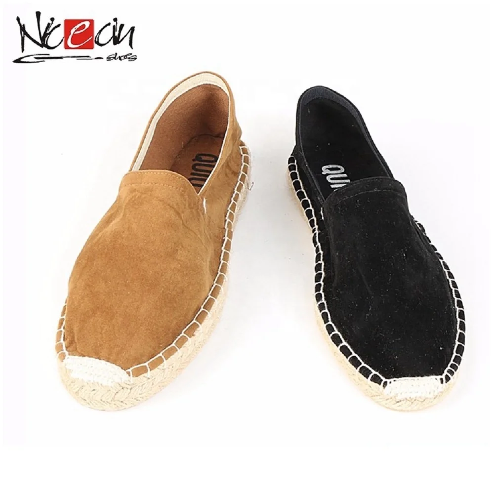 

new fashion simple style shoes casual shoes man's black swede rubber espadrille