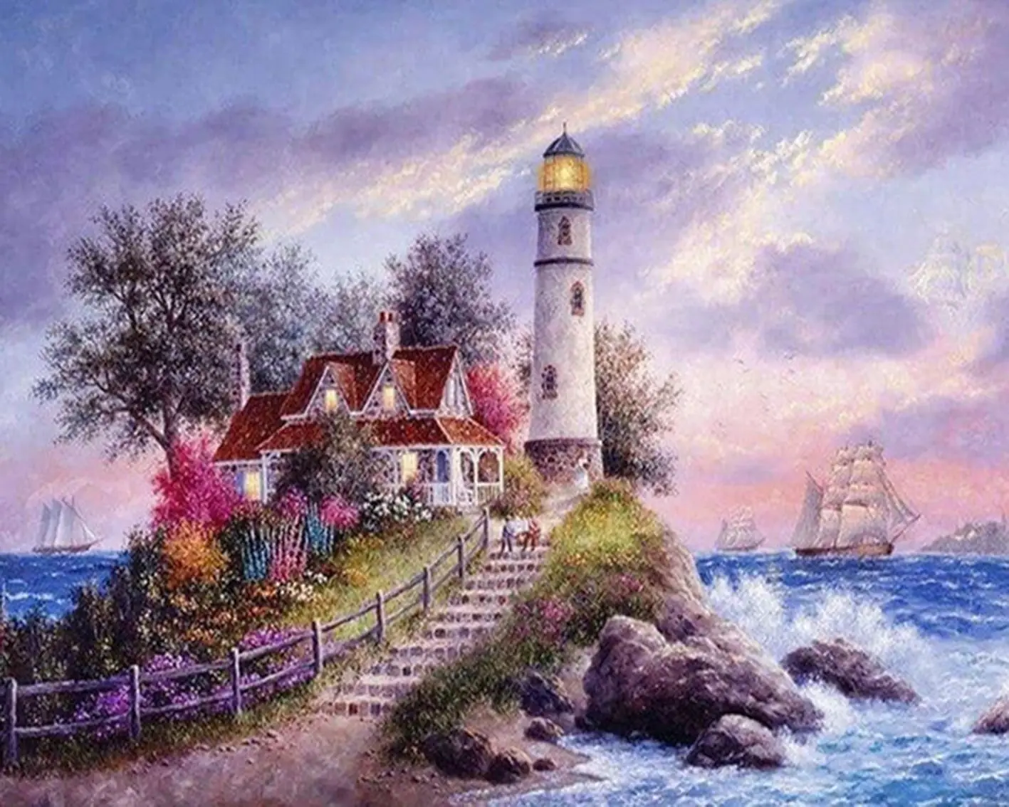 Chenistory DZDP824 Wholesale Diy Scenery Short Lint Crystal Diamond Painting 5d Short Lint Home Decoration for Artwork