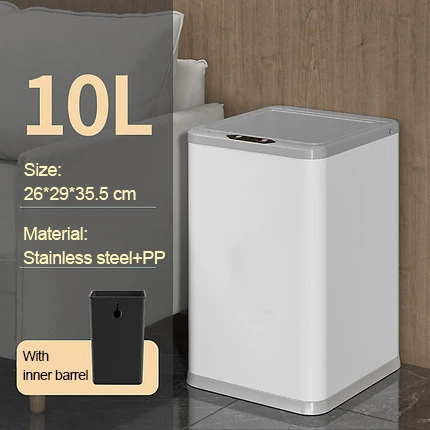 

Cabinet waste bin double-layer design smart chip stainless steel food waste bin 3l large capacity stainless steel double waste