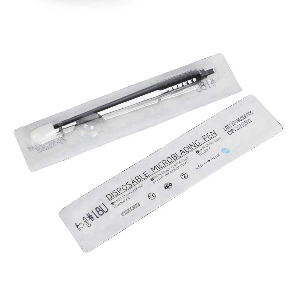 

Manual tattoo embroidery pen tattoo Black 18U Disposable Microblading Pen With Brush Head For Brows Microblading