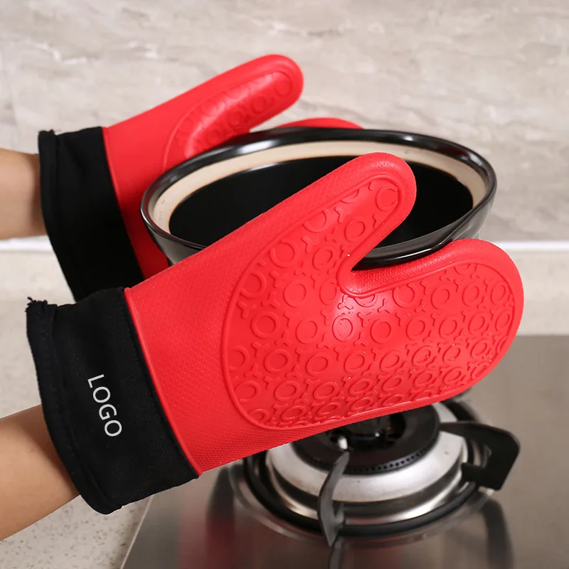 

Silicone Heat-Resistant Glove Cooking Barbecue Gants Silicone Kitchen Microwave Mittens Grill Oven Anti-Scalding Mitts