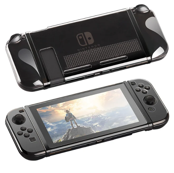 

Transparent color for Nintendo switch console protective case TPU cover soft shell, Transparent, black, purple, blue and red
