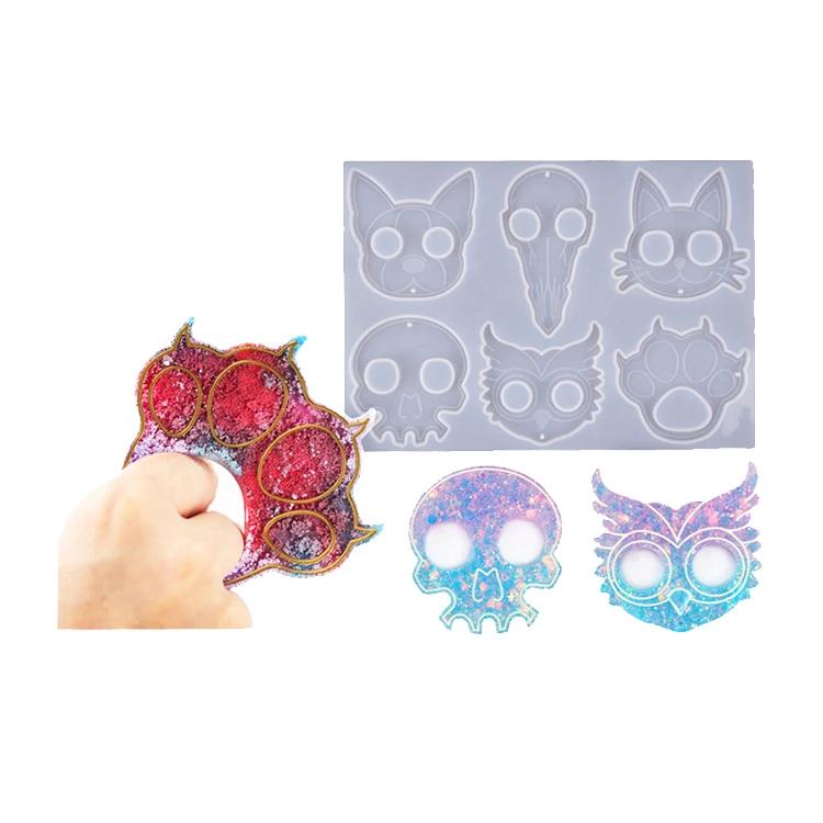 

S1196 cat self defense keychain silicone mold for resin crafts, Random