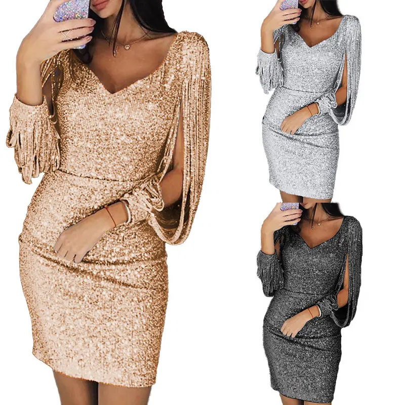 90905-MX69 fashion unique sleeve plus size night club dresses for ladies