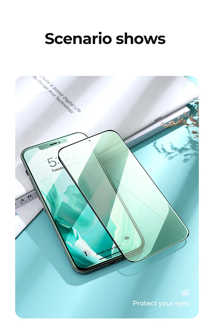 Joyroom Screen Protector Green Light Protection Eye Tempered Glass Film